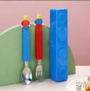 Kelosk Kids Stainless Steel Blocks Cutlery Set, Spoon & Fork Cutlery Set for Kids Stainless Steel Table Spoon