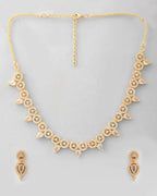 VOJ Gold-Polished AD-Studded Jewellery Set