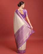 Monjolika Fashion Lavender Kanjivaram Silk Mesmerizing Saree - Distacart