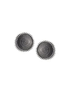 Silver-Plated Alloy Antique Silver Round Earrings With Ring - The Pari - Distacart