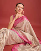 Monjolika Fashion Pink Kanjivaram Silk Mesmerizing Saree - Distacart