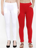 TAG 7 Women Pack Of 2 Solid Ankle-Length Straight-Fit Leggings