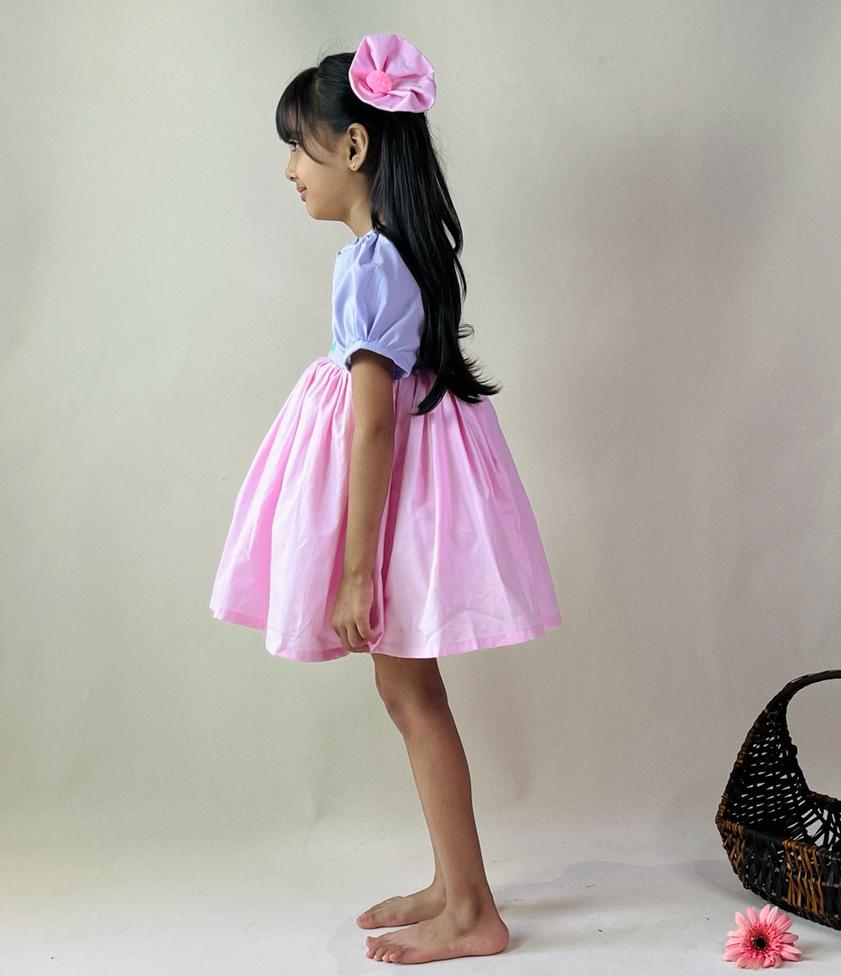 ArthLife Lavender Pink Permaid Party Wear Dress