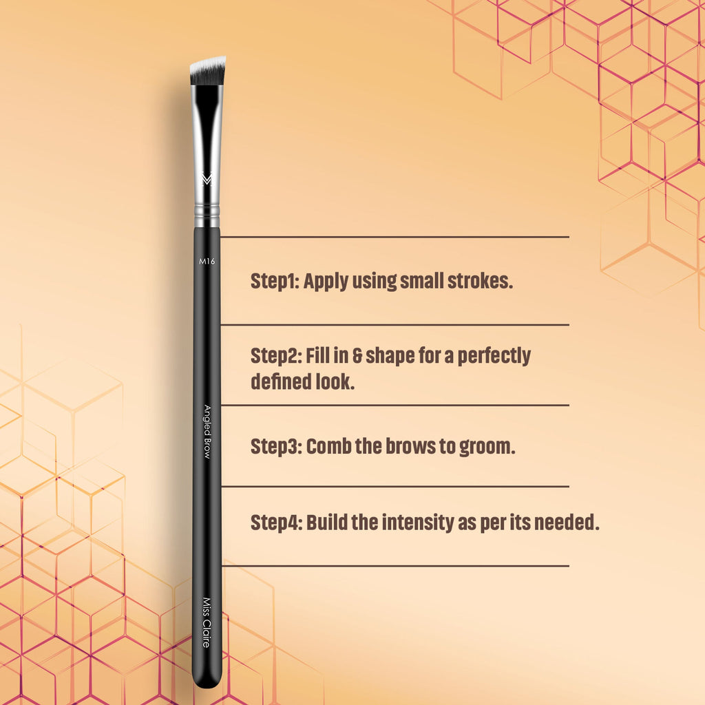 Miss Claire M16 - Angled Brow Brush - Chrome