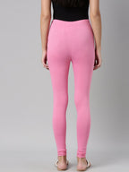 Souchii Pink Solid Slim-Fit Churidar-Length Leggings - Distacart