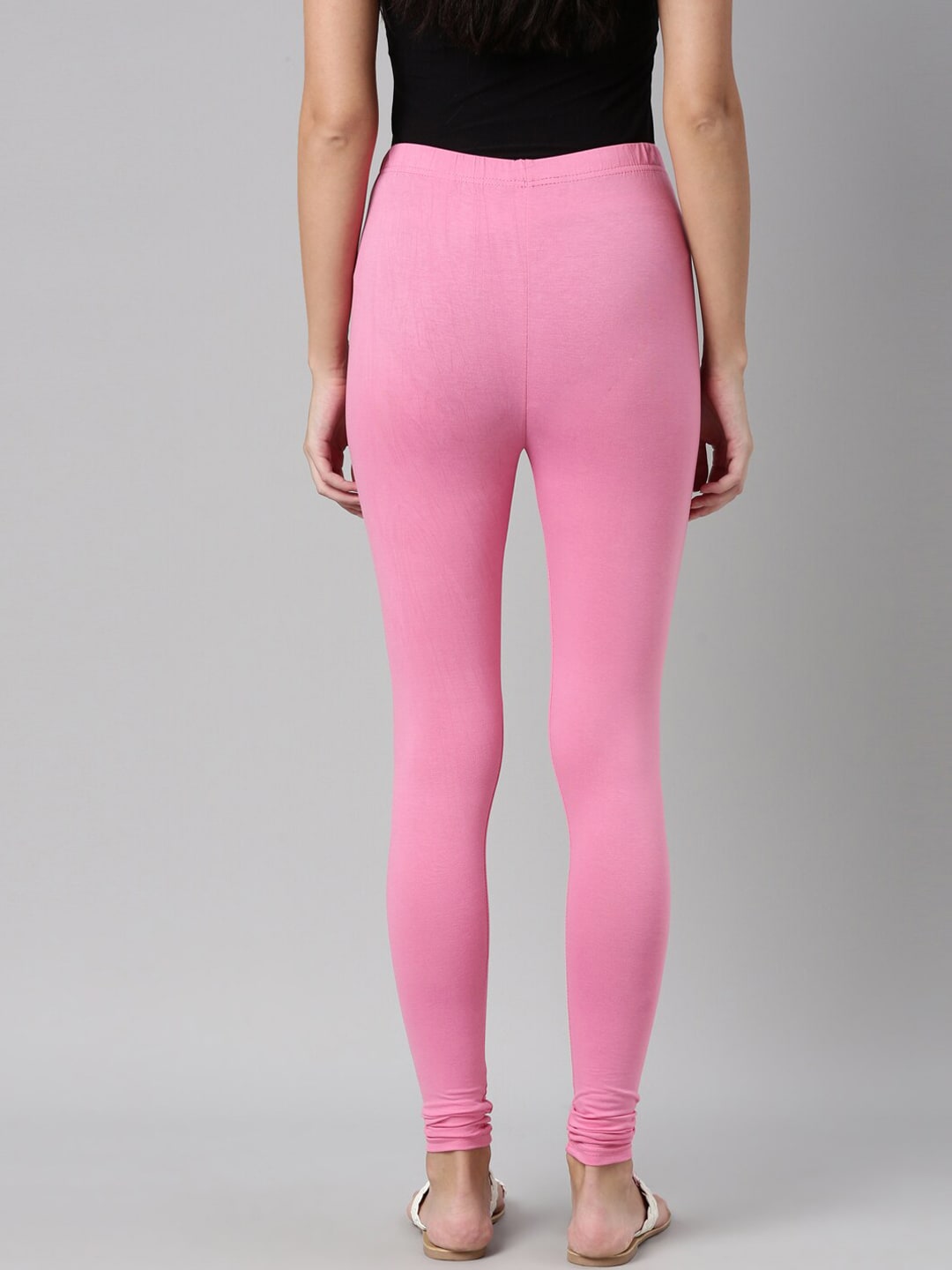 Souchii Pink Solid Slim-Fit Churidar-Length Leggings - Distacart