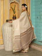 Shree Shyam Fashion Brown Linen Saree - Distacart