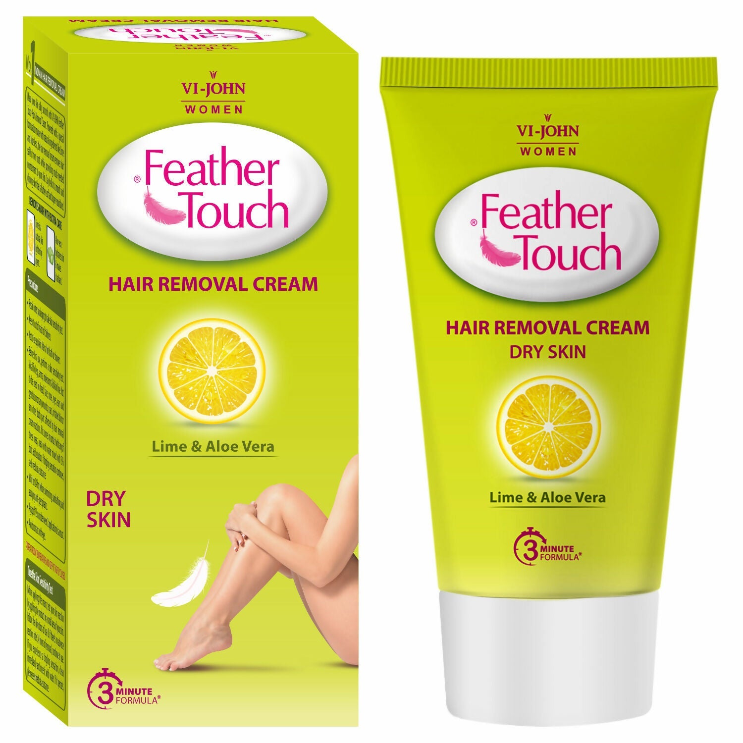 VI-JOHN Feather Touch Lime & Aloevera Hair Removal Cream for Women for Dry Skin, Suitable for Legs, Underarms, Bikini Line, Arms - Distacart
