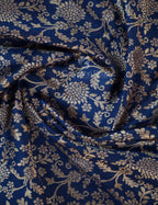 Shades of Navy Blue Floral Designbanaras Semi Silk Saree By Gayathri Reddy Designer Studio
