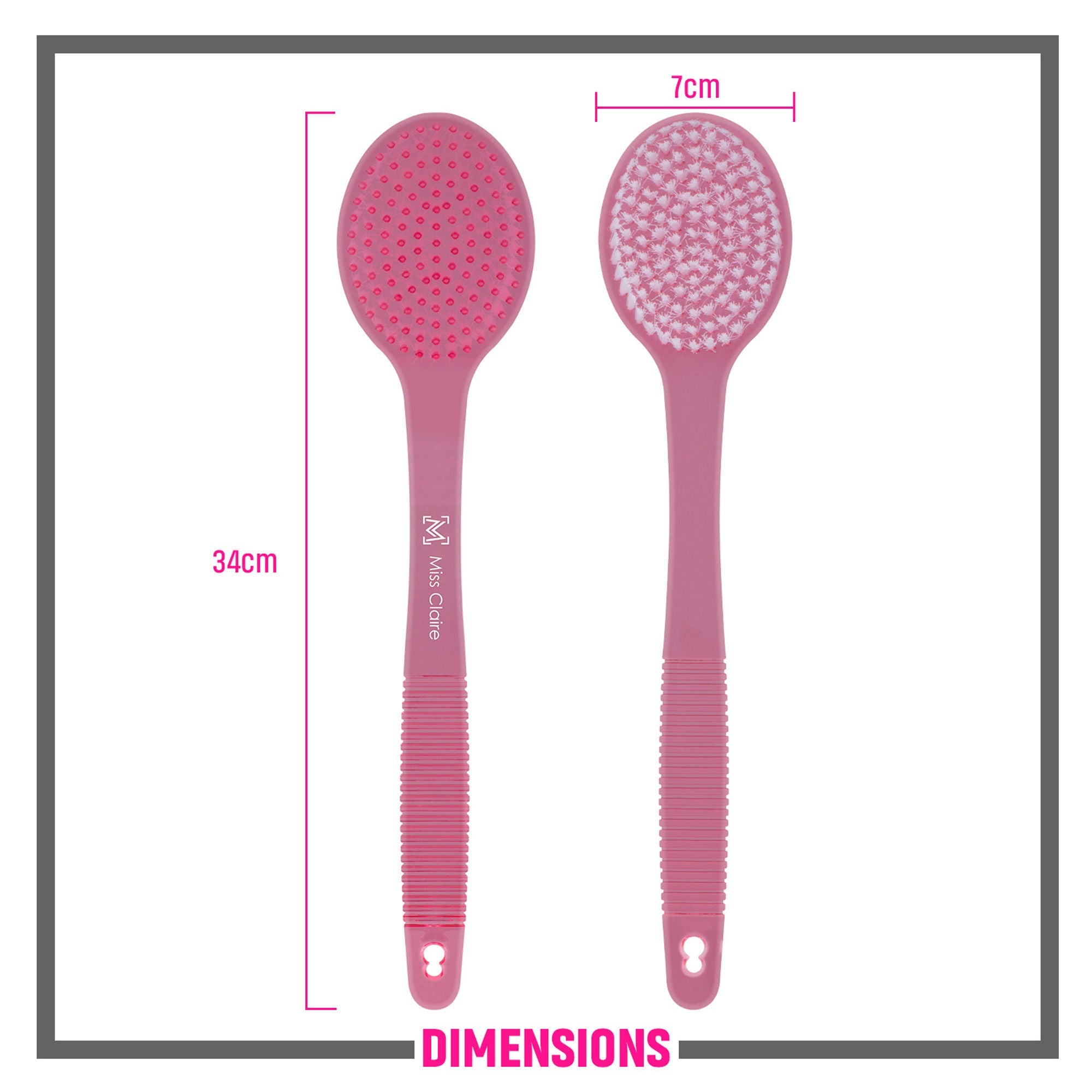 Miss Claire Lx008 Bath Brush - Pink - Distacart