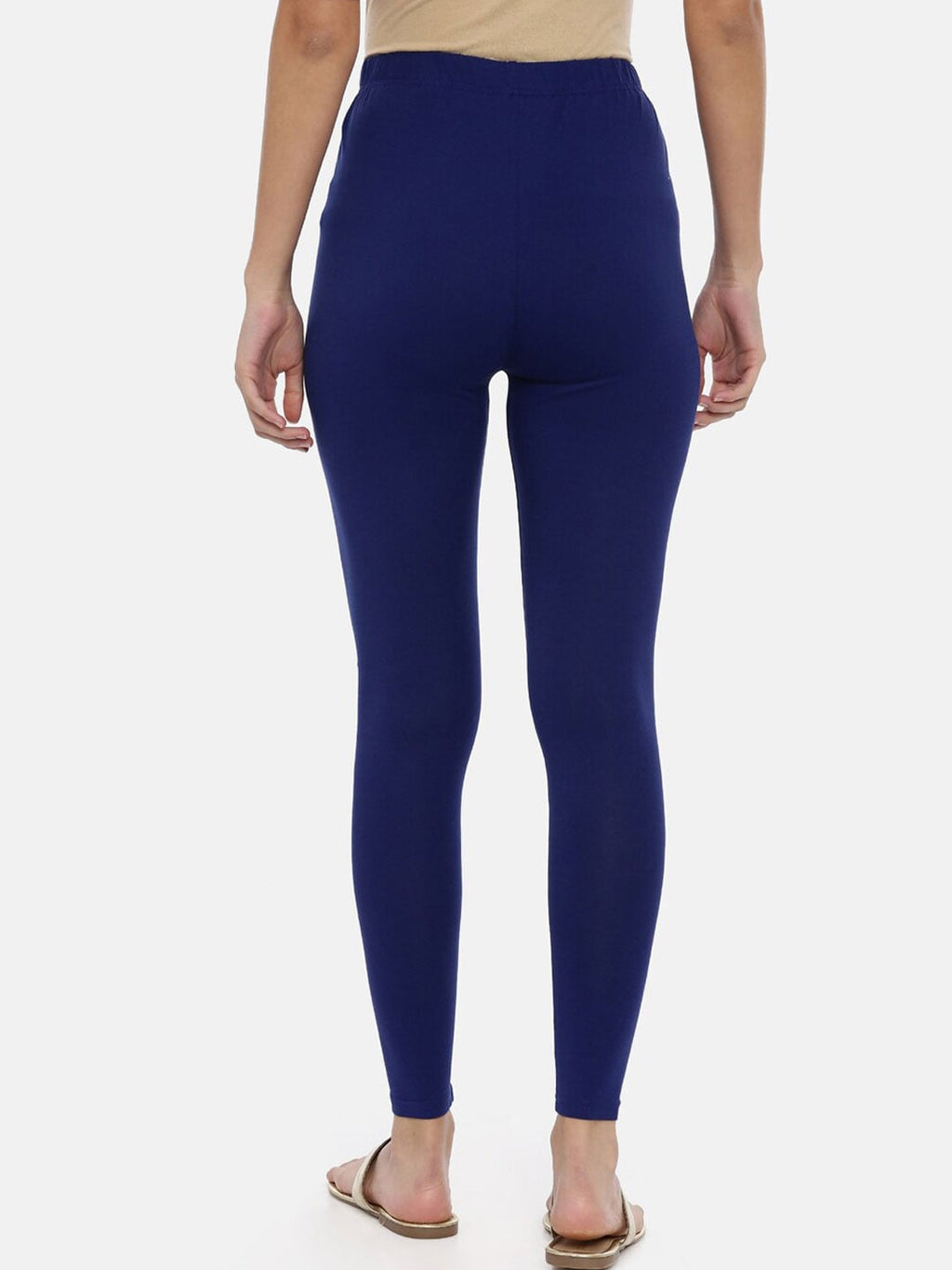 Souchii Women Navy Blue Solid Slim-Fit Ankle-Length Leggings - Distacart