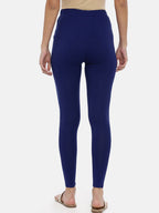 Souchii Women Navy Blue Solid Slim-Fit Ankle-Length Leggings - Distacart