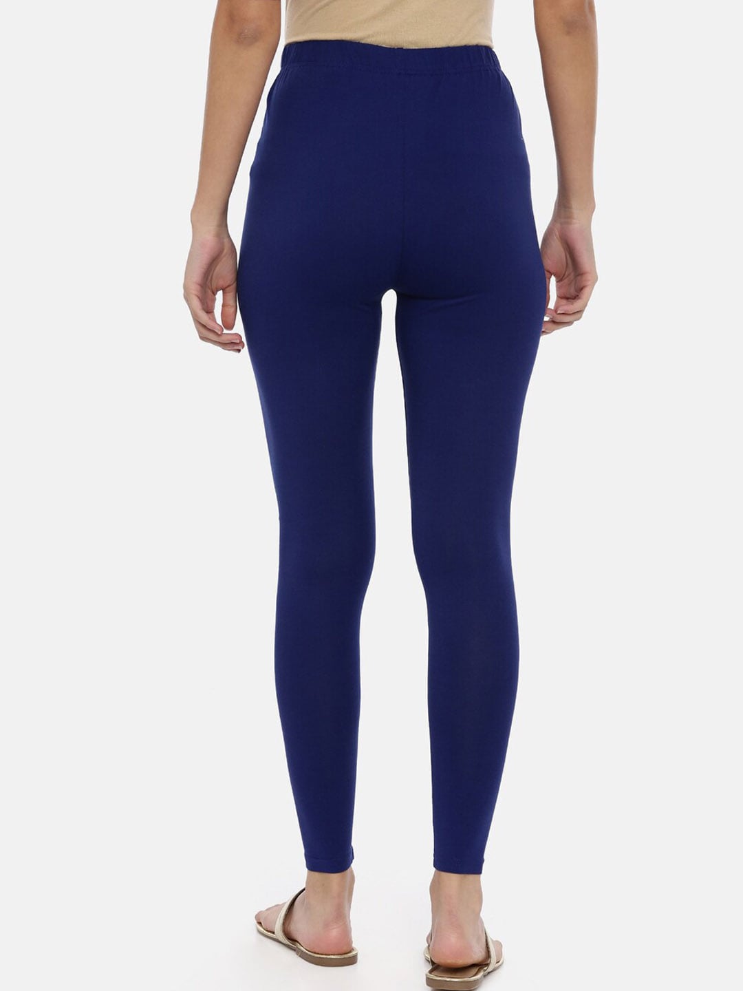 Souchii Women Navy Blue Solid Slim-Fit Ankle-Length Leggings - Distacart