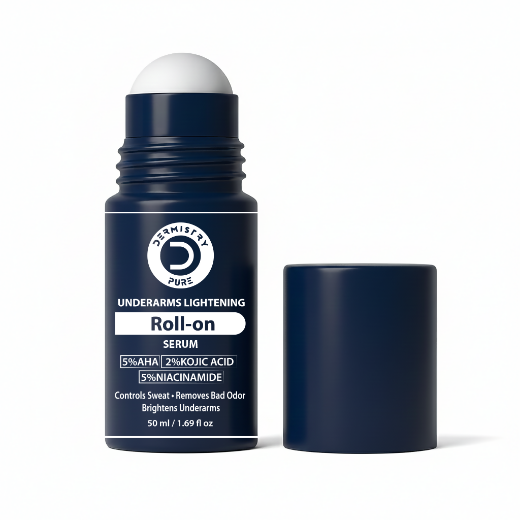 Dermistry AHA Kojic Acid Licorice Niacinamide Underarms Lightening Deodorant Roll On Serum Dark Spots Pigmentation - Distacart