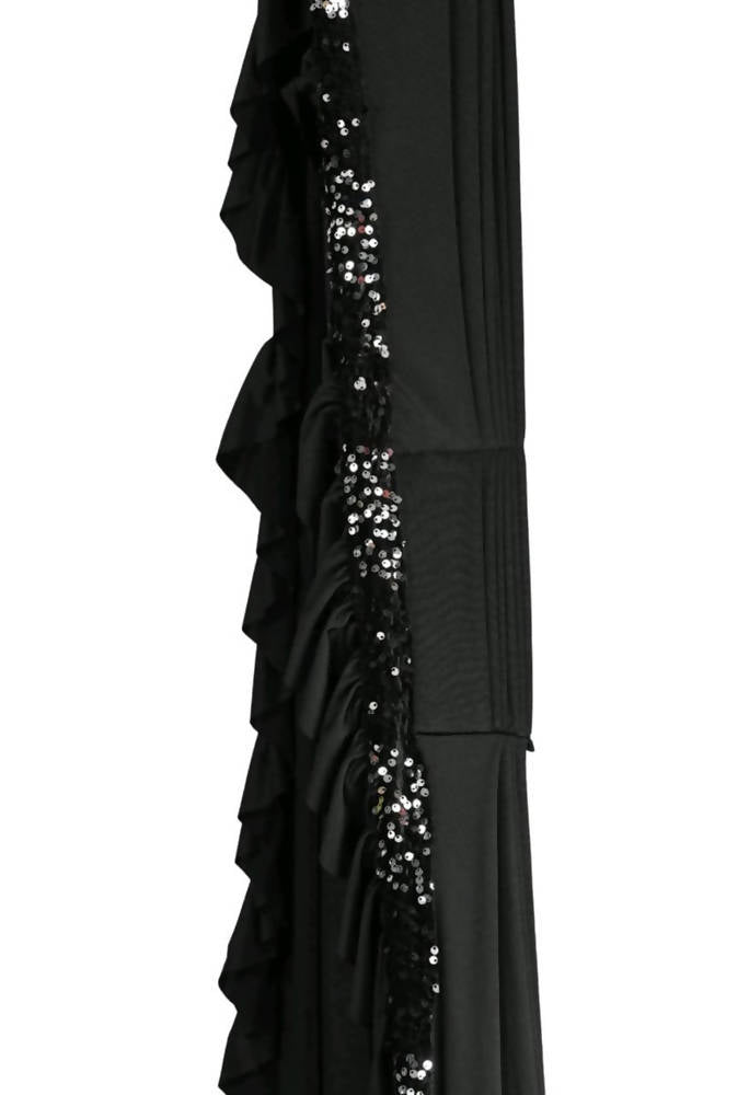 Mominos Fashion All Season Wear Black Ruffled Ready To Wear Saree - Distacart