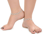 AanyaCentric Gold-plated Mangalsutra Pendant Earring Set & Silver Plated Anklet - Distacart