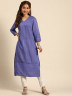 Sangria Women Jacquard Sequinned Chanderi Silk Kurta