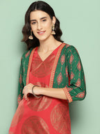 Ahalyaa Women's Traditional wear Kurta - Red