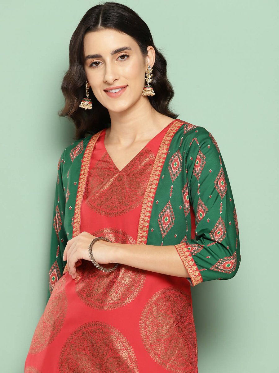 Ahalyaa Women's Traditional wear Kurta - Red