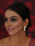 Kundan Studs with Pearl Drop (Gold) - Ruby Raang - Distacart