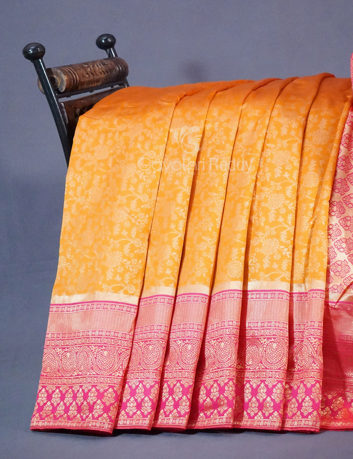 Shades of Yellow Floral Designbanaras Semi Silk Saree By Gayathri Reddy Designer Studio