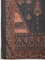 Sangria Women Floral Embroidered Thread Work Chanderi Silk Kurta With Palazzos & Dupatta