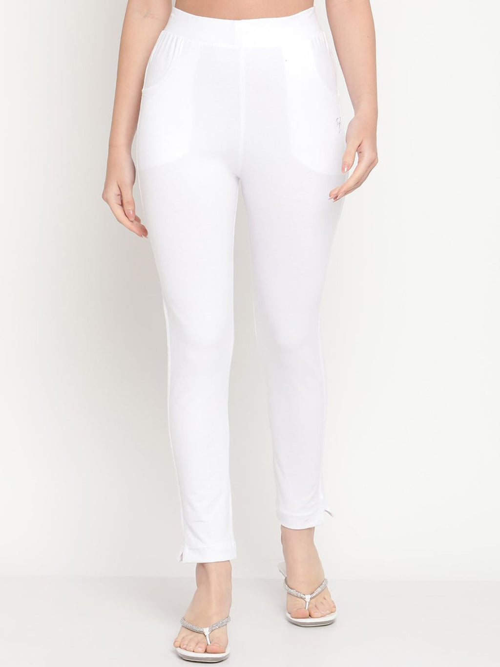 TAG 7 Women Set of 2 Red & White Ankle Length Leggings