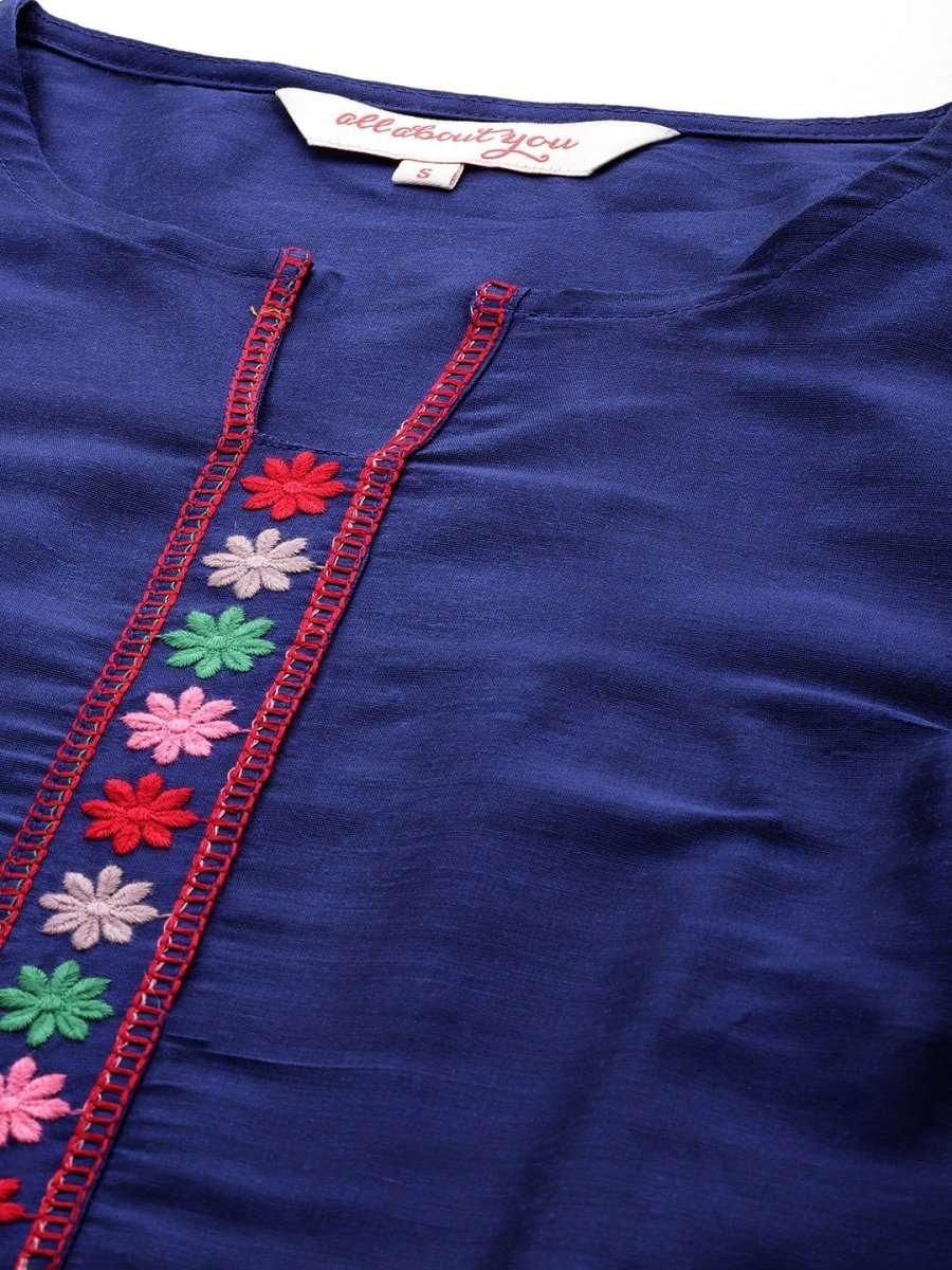 All About You Thread Work Kurta with Palazzos & Dupatta
