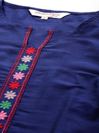All About You Thread Work Kurta with Palazzos & Dupatta