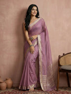Shree Shyam Fashion Purple Cotton Saree - Distacart