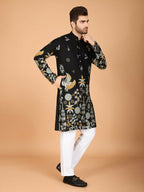 Vastranavya Exclusive Wedding Wear Viscose Rayon Thread Embroidered Work Kurta