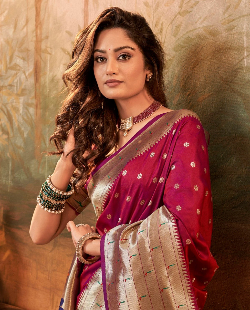 Anaita Maroon Designer Zari Weaving Pure Paithani Silk Saree With Blouse - Distacart