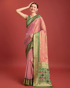 Monjolika Fashion Exquisite Designs With This Regal Rose Pink Patola Pallu Banarasi Tissue Silk Saree - Distacart
