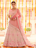 Myra Pink Georgette Heavy Embroidered Lehenga