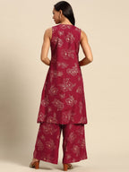 All About You Floral Print Pleated Kurta with Palazzos