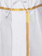 Sethukrishna Men White Solid Readymade Cotton Dhoti - Distacart