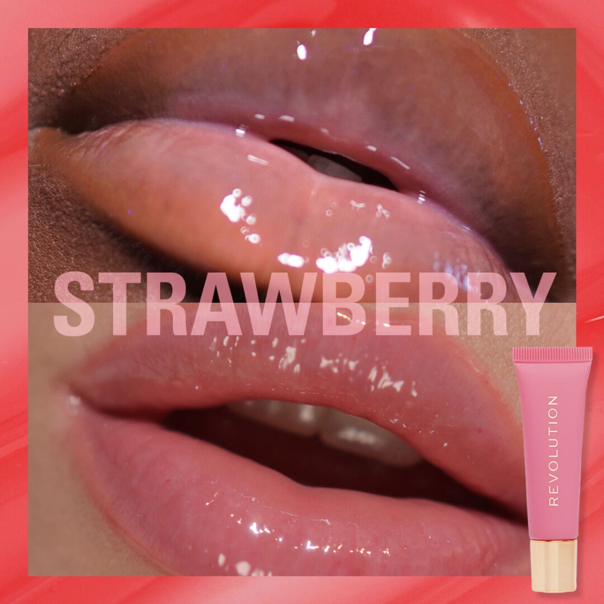 Makeup Revolution Juicy Peptide Lip Balm - Pink Strawberry - Distacart