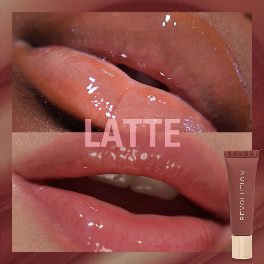 Makeup Revolution Juicy Peptide Lip Balm - Nude Latte - Distacart