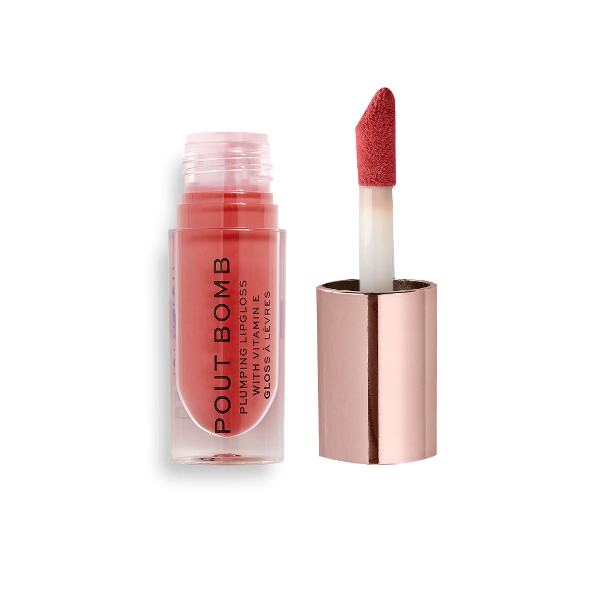 Makeup Revolution Pout Bomb Plumping Gloss - Peachy Coral - Distacart