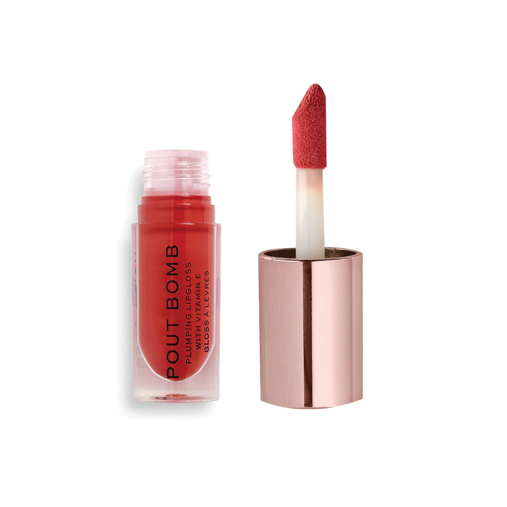 Makeup Revolution Pout Bomb Plumping Gloss - Juicy Red - Distacart