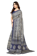 Vamika navy Printed Art Silk Saree