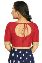 Aastha Fashion Women's Red Art Silk Designer Traditional Readymade Blouse