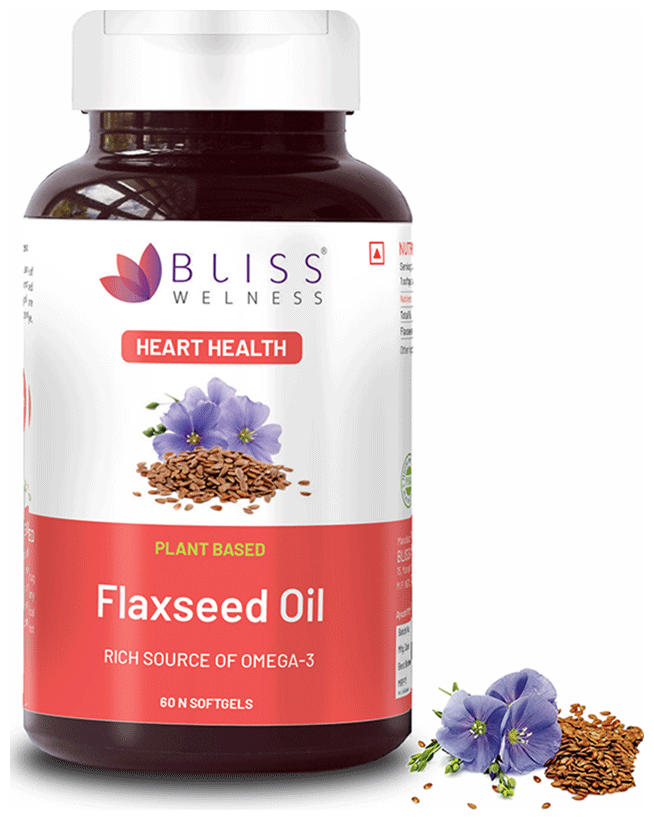 bliss welness flaxseed oil high potency omega 3 softgel capsule 60 each