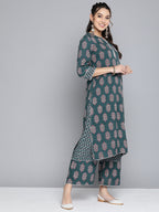 HERE&NOW Women Ethnic Motifs Printed Gotta Patti Kurta With Palazzos & With Dupatta