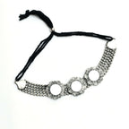 Mominos Fashion Johar Kamal Oxidised Silver-Plated Mirror Design Necklace Choker Set For Women - Distacart