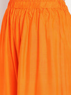 TAG 7 Women Orange Solid Flared Palazzos