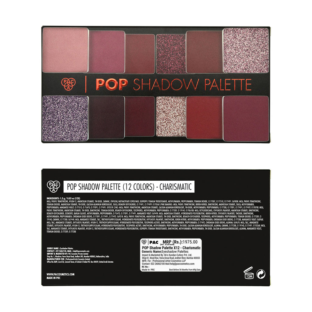PAC Studio Pop Shadow Palette X12 - Charismatic