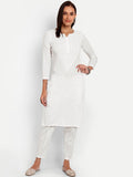 ADA Floral Embroidered Chikankari Kurta