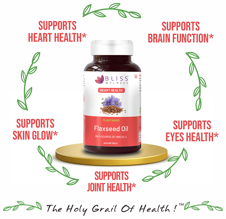 bliss welness flaxseed oil high potency omega 3 softgel capsule 60 each