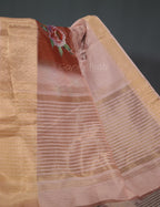 Light Rust Colour Floral Printed Semi Chanderi Saree By Gayathri Reddy Designer Studio